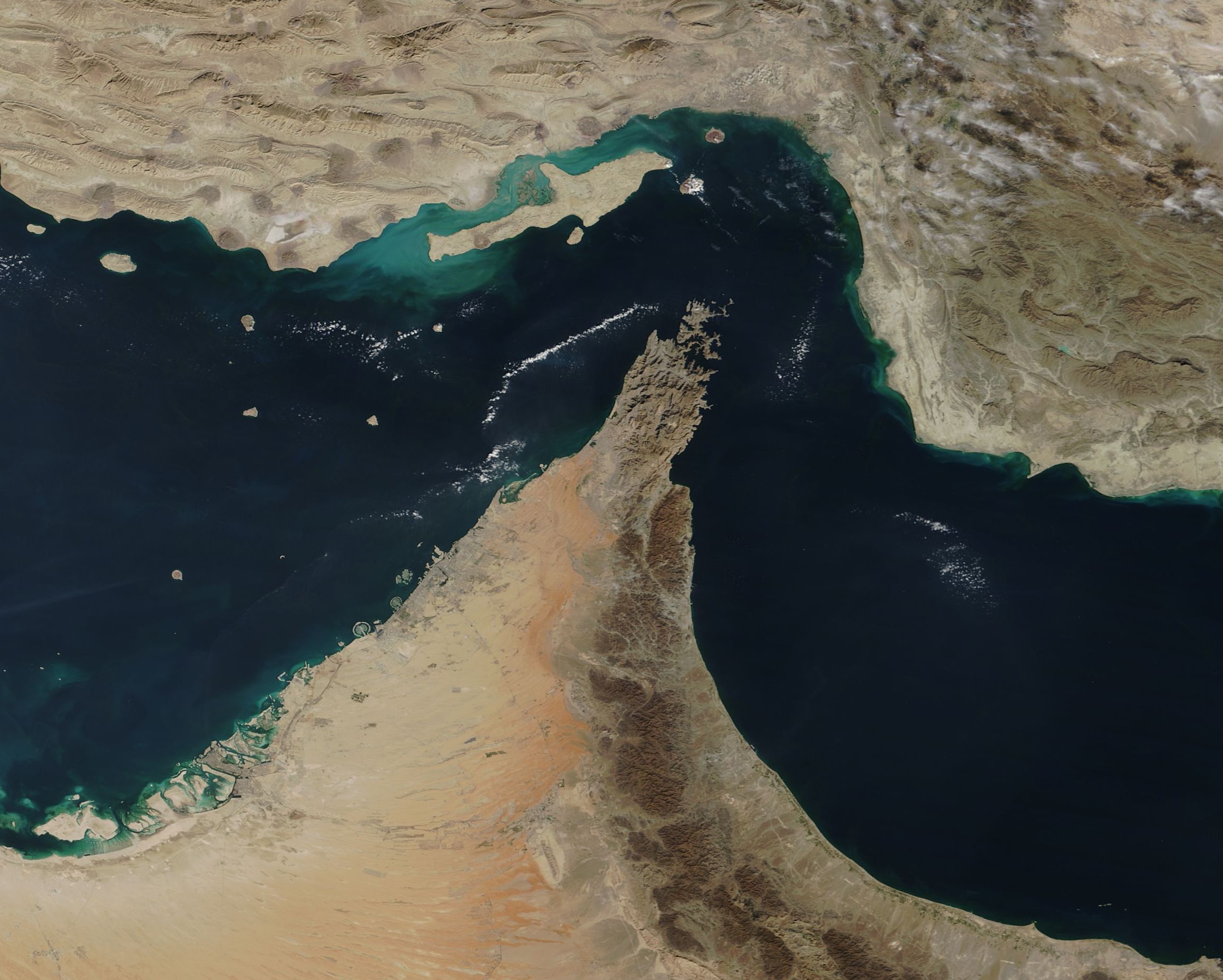 Map or satellite image of the Strait of Hormuz